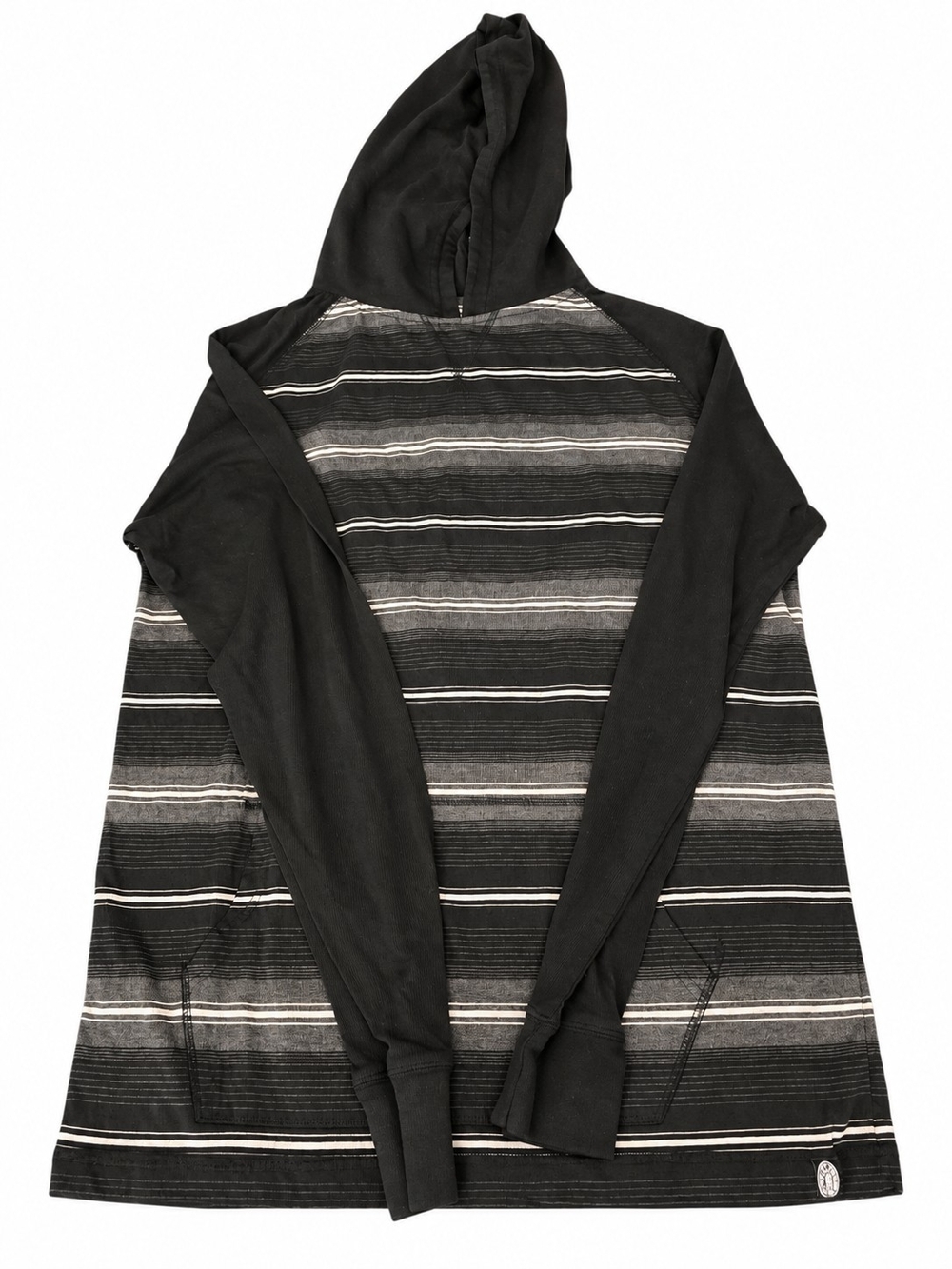 Denim & Rivets Striped Hoodie Black & White Size Medium Like New